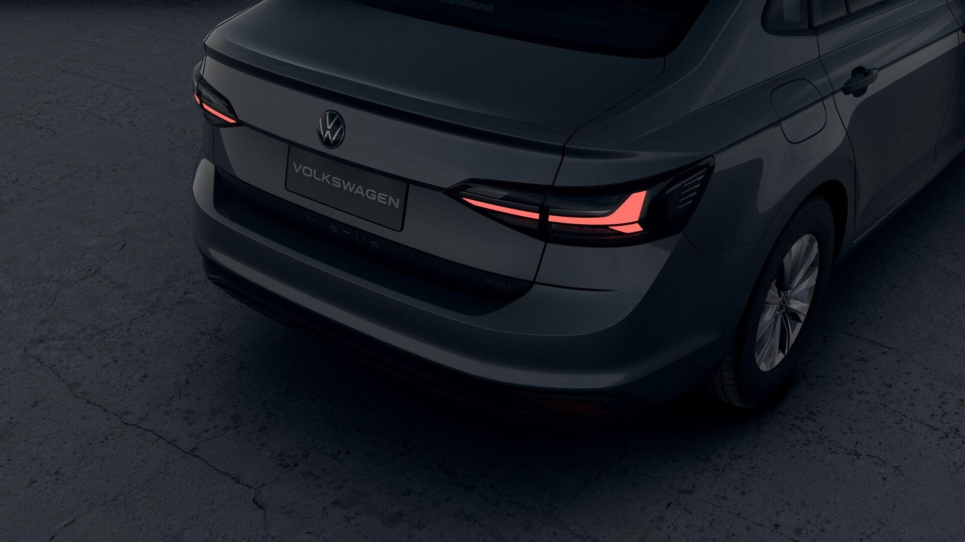 Volkswagen Virtus Trendline — Detalle trasero con luces LED del Virtus