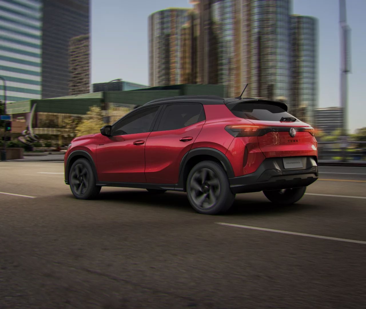 Volkswagen Tera rojo en ciudad
